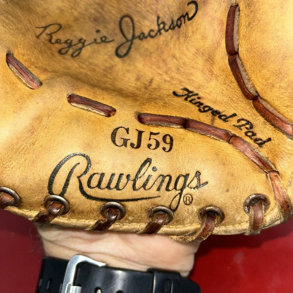 Vintage Rawlings GJ 59 Reggie Jackson Baseball Glove‎ R-Hnd Throw Wing Tip